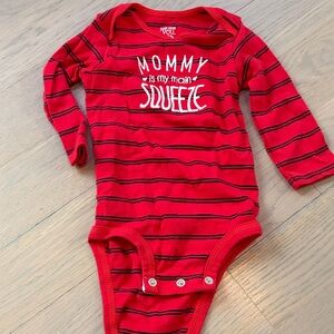 Carter's Red and Black Striped Bodysuit